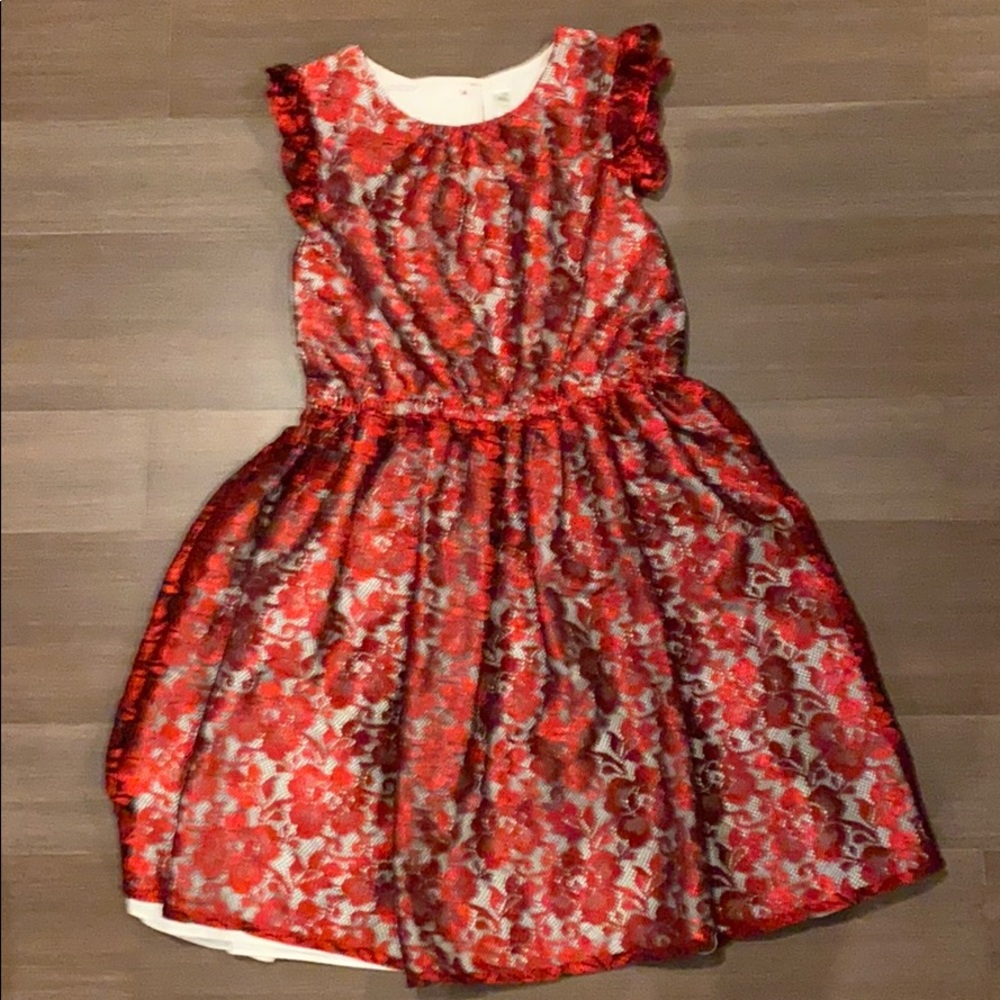 Girls red lace dress
